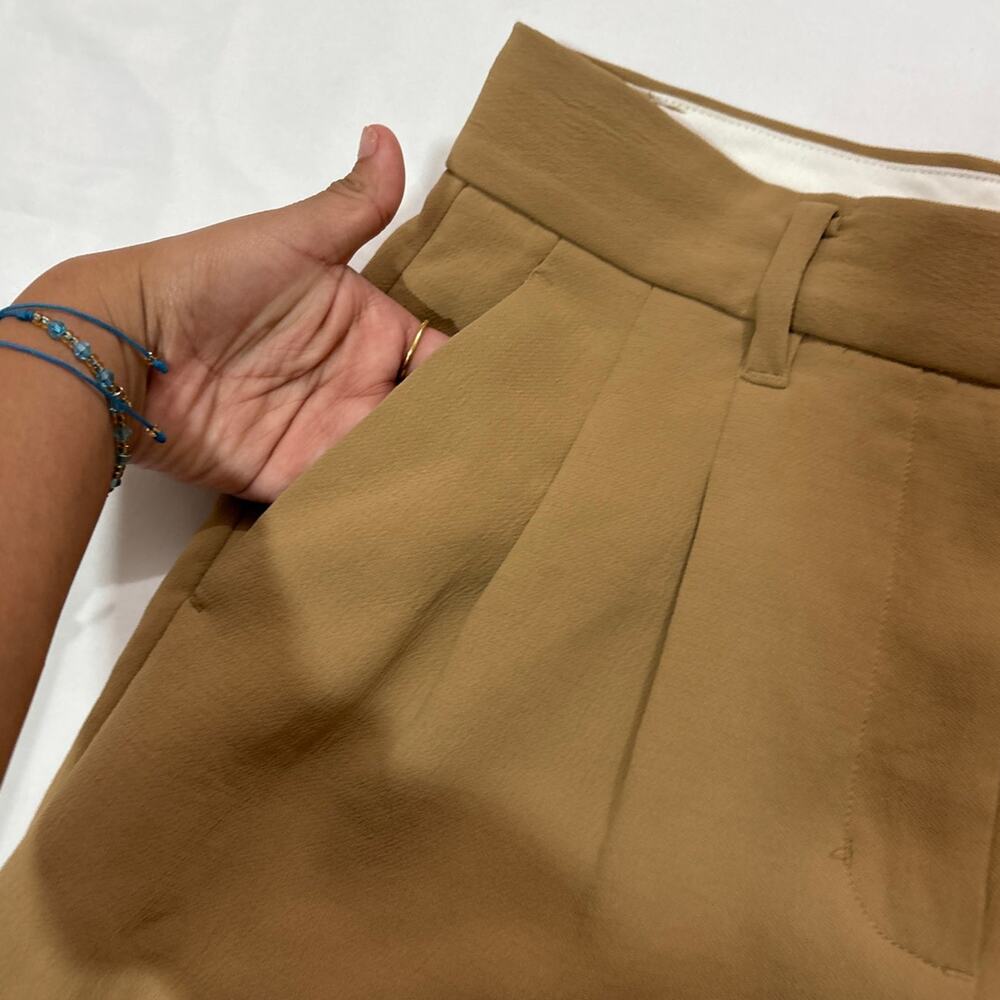 Aritzia Wilfred Womens 2 Brown Wide Leg Pants High Rise Office Minimalist - Picture 4 of 9
